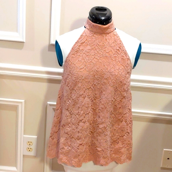 Altar'd State Tops - Altar'd State Pink Mauve Lace Halter Top Sz M